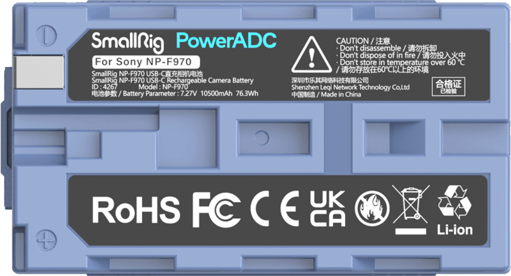 SmallRig  4267 Camera Battery USB-C Rechargable NP-F970