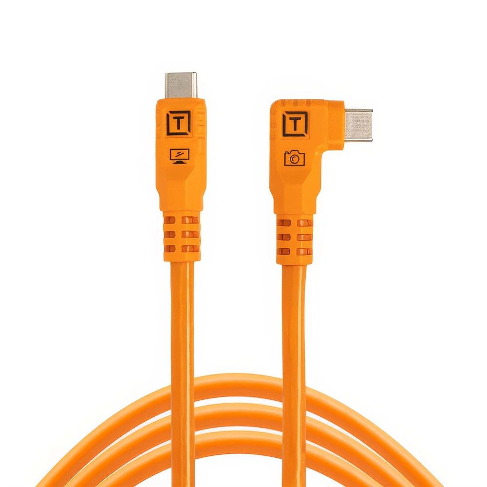 TetherPro Optima 10G USB-C, 1,8m, Rett til Vinklet, Oransje