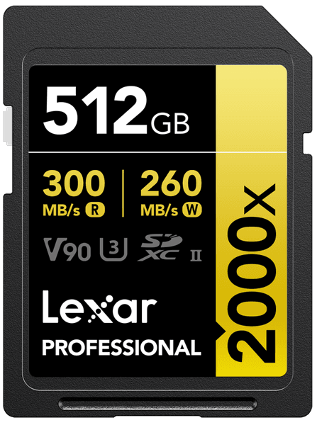 Hovedbilde Lexar SDXC Pro 2000X UHS-II U3 R300/W260 (V90) ...