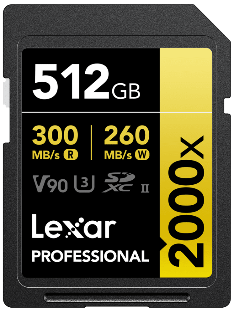 Lexar SDXC Pro 2000X UHS-II U3 R300/W260 (V90) 512GB