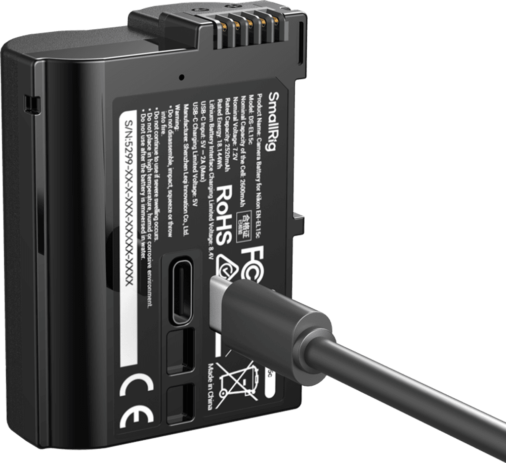SmallRig 5299 USB-C Camera Battery with Power Display for Nikon EN-EL15c