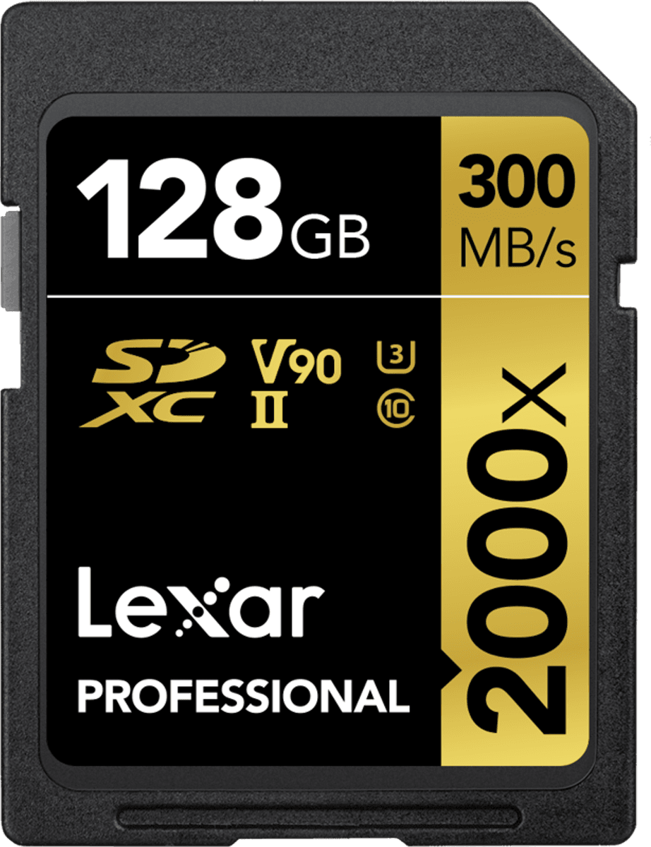 Lexar  SDXC Pro 2000X UHS-II U3 R300/W260 (V90) 128GB
