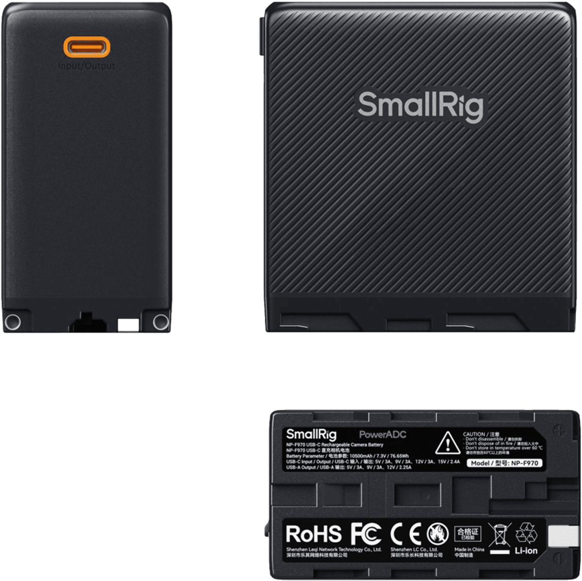 SmallRig 4469 Camera Battery USB-C Rechargeable NP-F970 Black