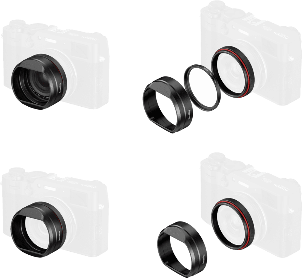 SmallRig 5850 UV Filter with Lens Hood Kit for FUJIFILM X100VI / X100V (Black)