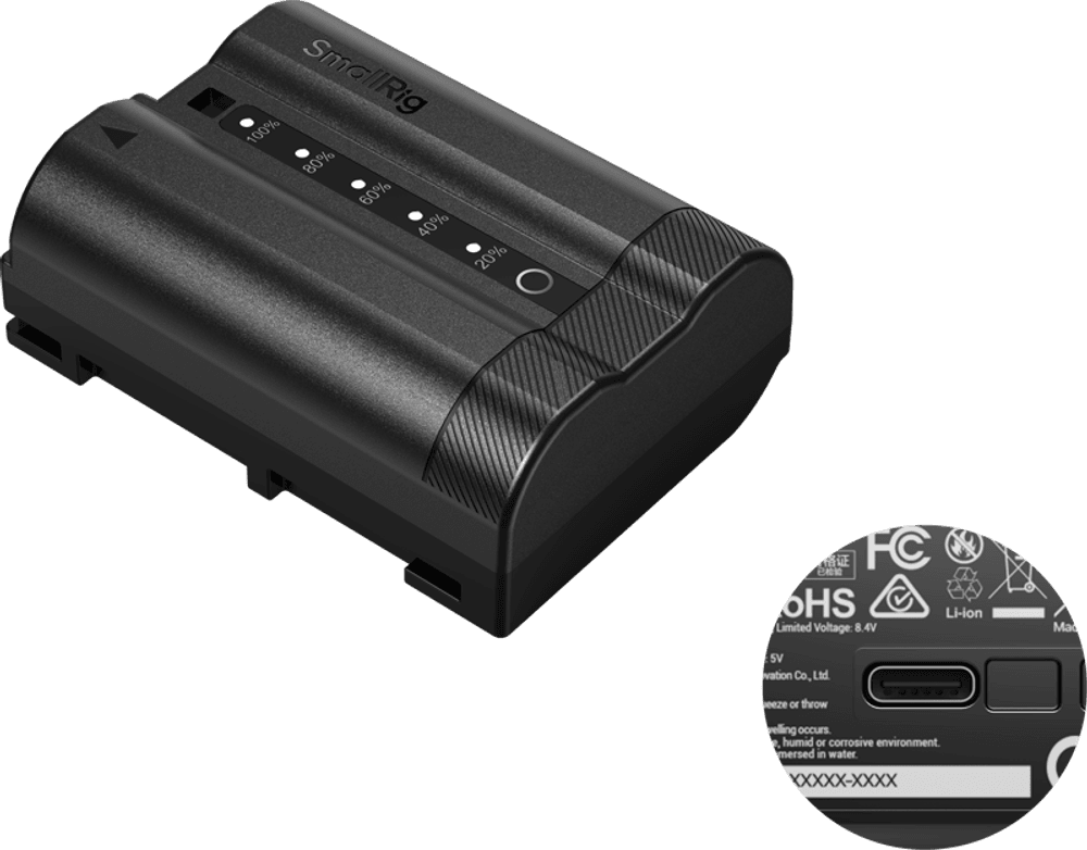 SmallRig 5299 USB-C Camera Battery with Power Display for Nikon EN-EL15c