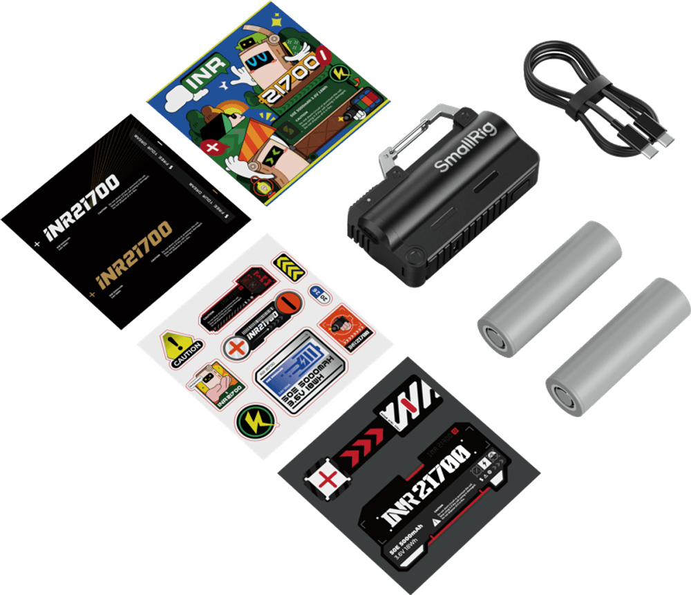 SmallRig 6091 10000mAh Battery and Charger Kit for 21700 Battery Black